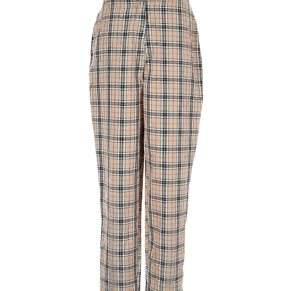 NASTY GAL CHECKEDRED PANTS